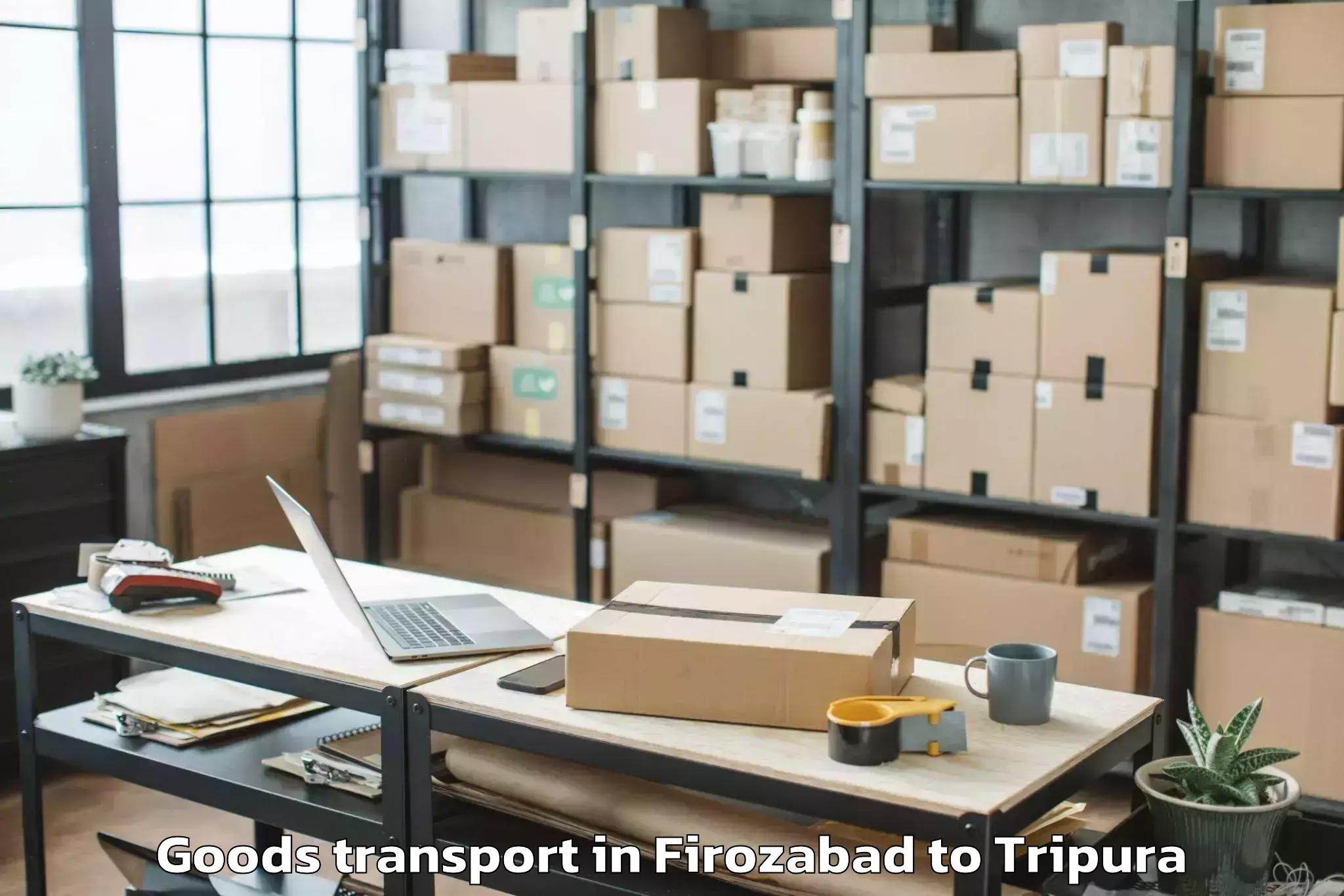 Book Firozabad to Gournagar Goods Transport